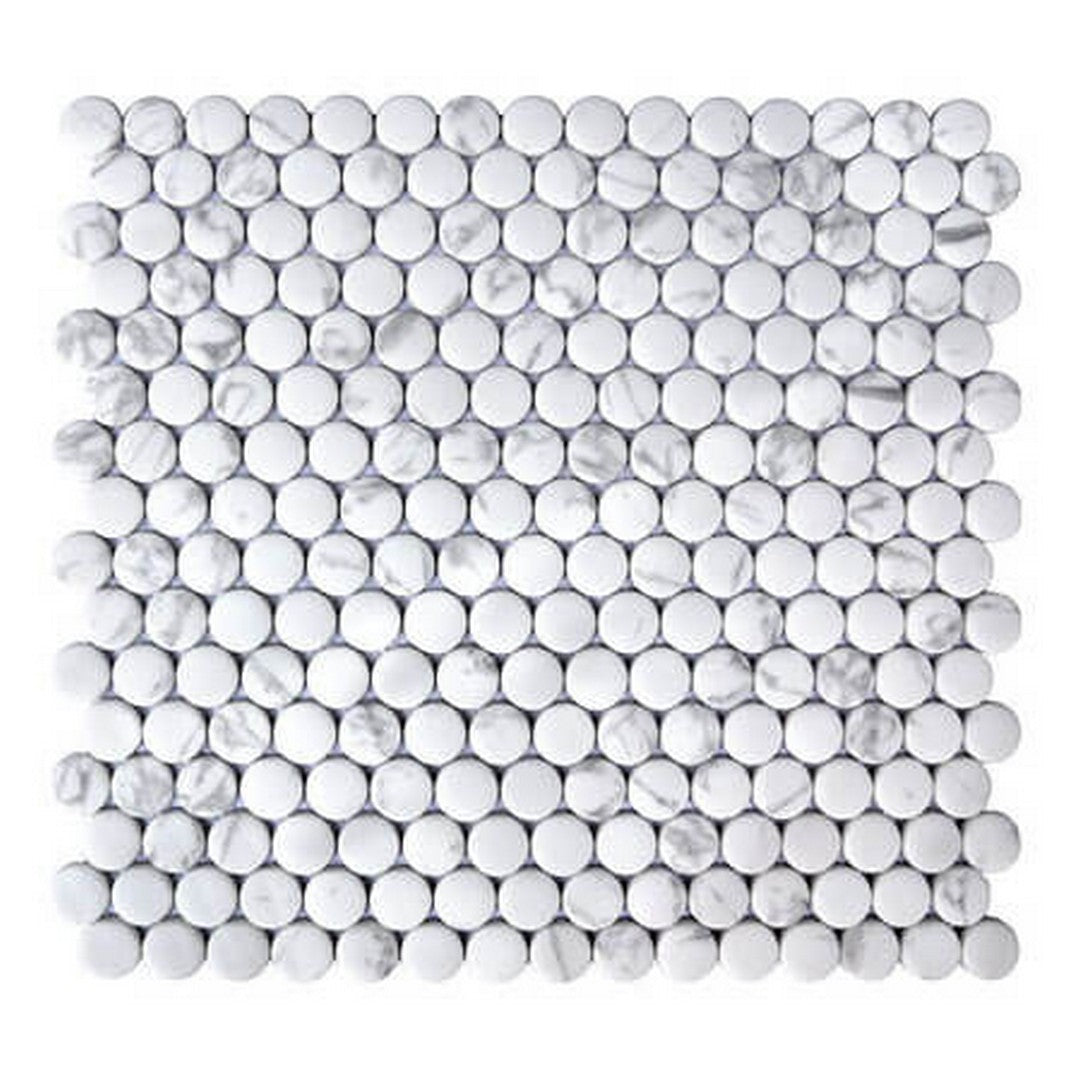 Happy Floors 11.5" x 12.5" Endura Penny Round Recycled Glass Mosaic