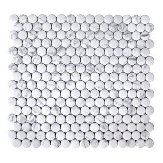 Happy Floors 11.5" x 12.5" Endura Penny Round Recycled Glass Mosaic