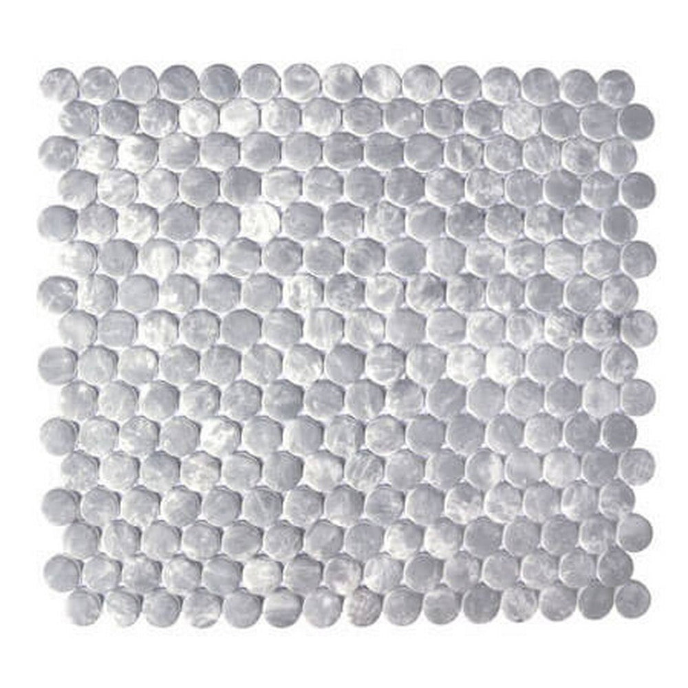 Happy Floors 11.5" x 12.5" Endura Penny Round Recycled Glass Mosaic