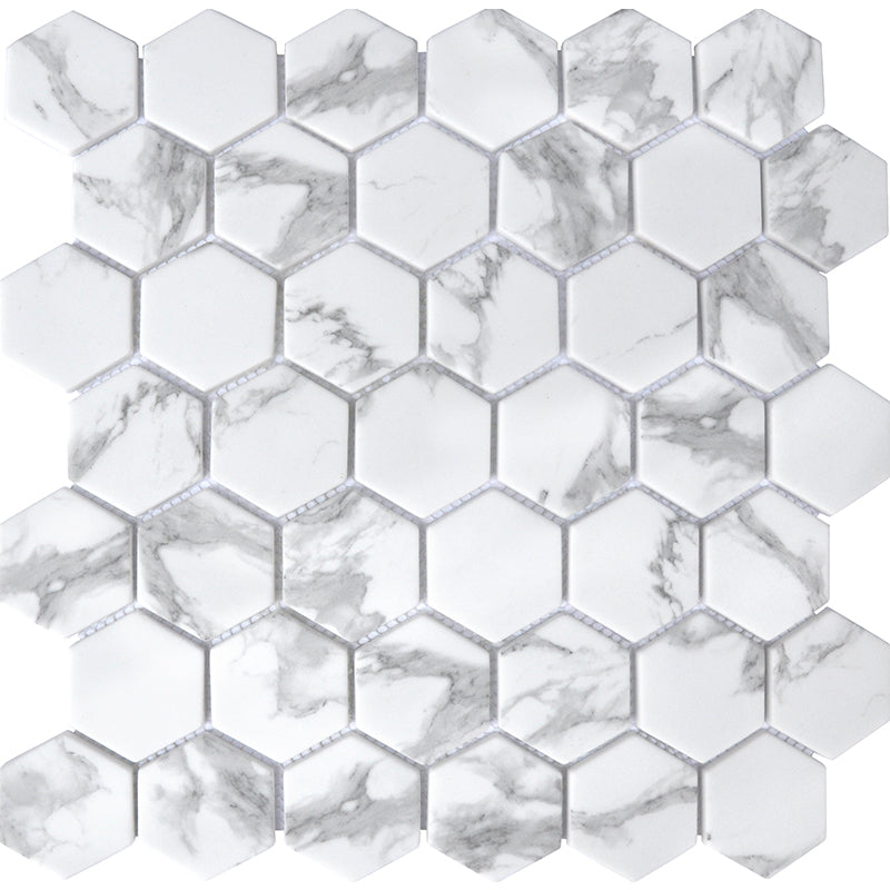 Happy Floors 12" x 12" Endura Hexagon Recycled Glass Mosaic