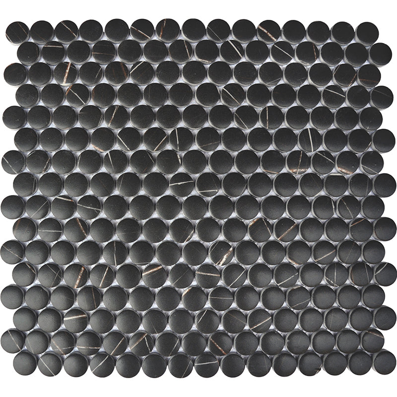 Happy Floors 11.5" x 12.5" Endura Penny Round Recycled Glass Mosaic