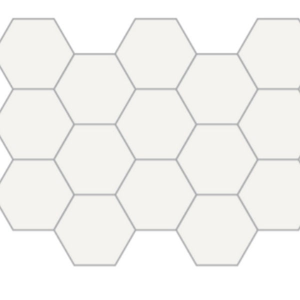 Happy Floors Blanco 11" x 13" Hexagon Mosaic