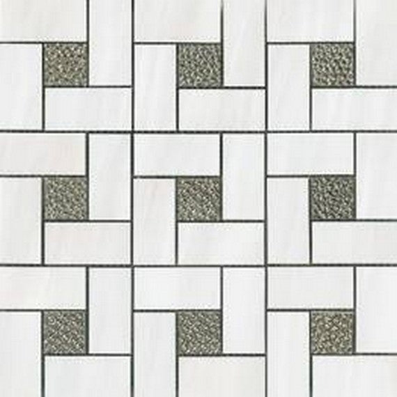 Happy Floors 12" x 12" Dolomite Polished Porcelain Pinwheel Mosaic