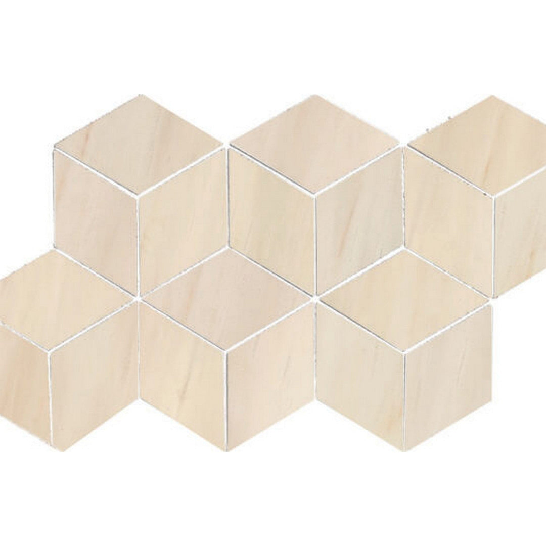 Happy Floors Dolomite 7" x 12" 3D Porcelain Hexagon Mosaic