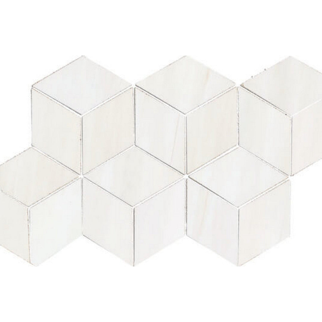 Happy Floors Dolomite 7" x 12" 3D Porcelain Hexagon Mosaic