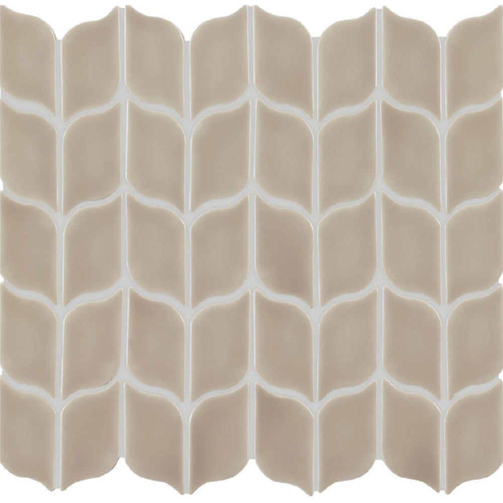 Crossville 12" x 12" Handwritten Gloss Ceramic Leaf Mosaic