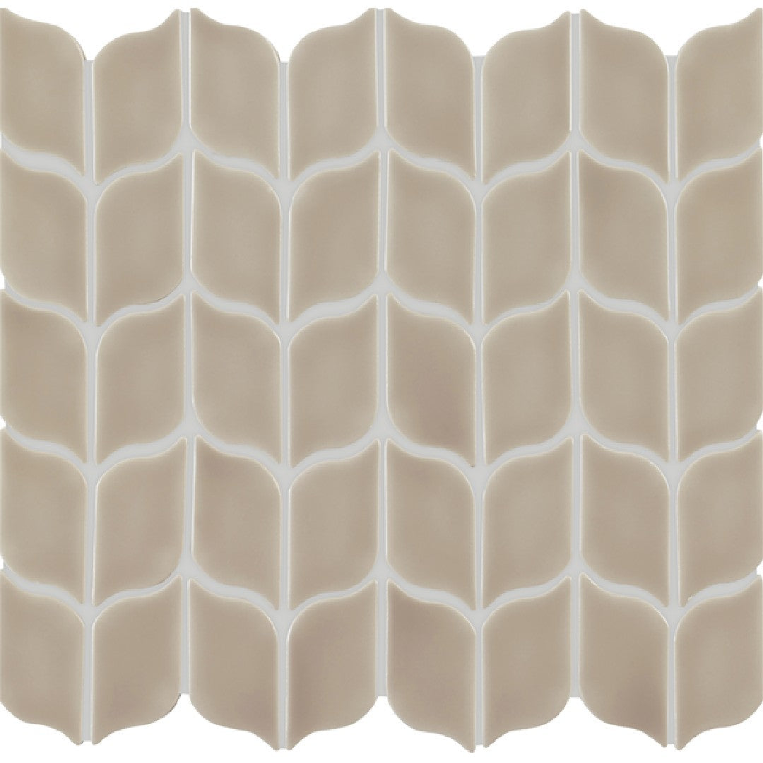 Crossville 12" x 12" Handwritten Gloss Ceramic Leaf Mosaic