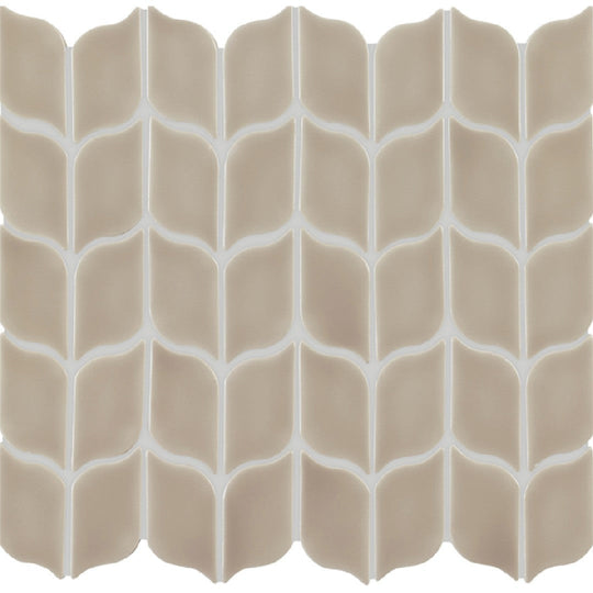 Crossville 12" x 12" Handwritten Gloss Ceramic Leaf Mosaic