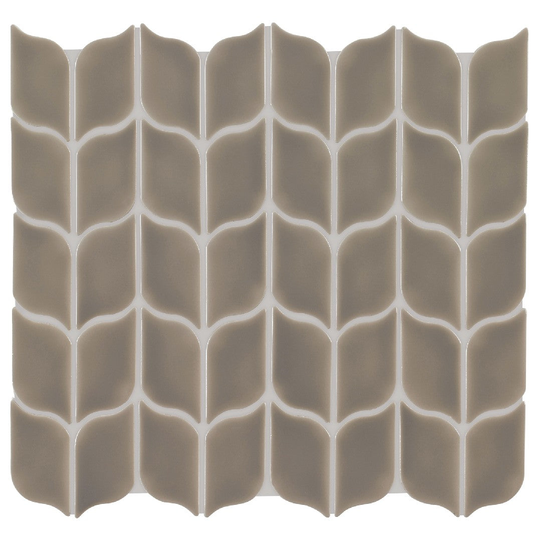 Crossville 12" x 12" Handwritten Gloss Ceramic Leaf Mosaic