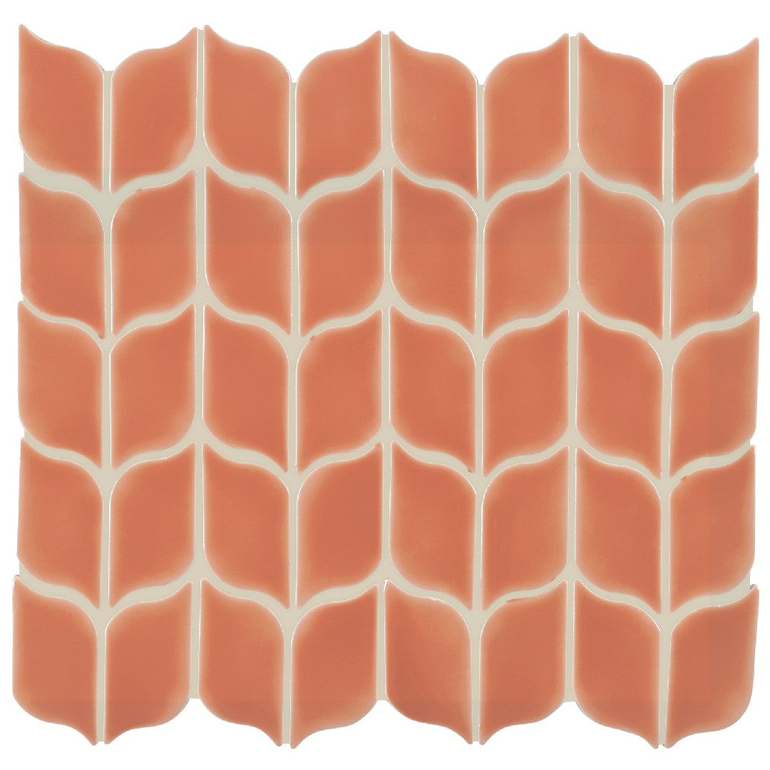 Crossville 12" x 12" Handwritten Gloss Ceramic Leaf Mosaic