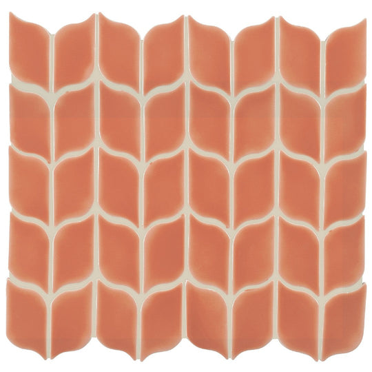 Crossville 12" x 12" Handwritten Gloss Ceramic Leaf Mosaic