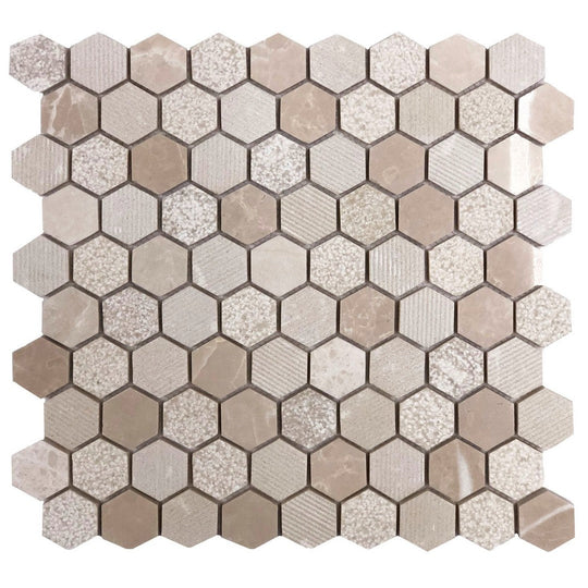 Ottimo Stone Hex 12" x 12" Glossy Stone Mosaic