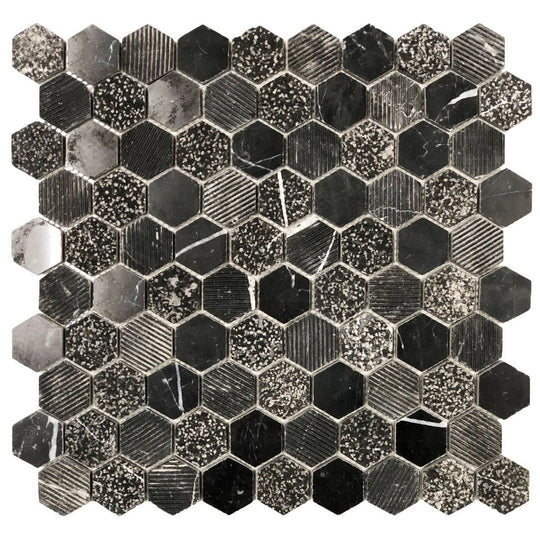 Ottimo Stone Hex 12" x 12" Glossy Stone Mosaic