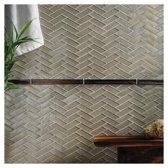 Daltile-Illuminary-11-x-12-Matte-Glass-1x3-Herringbone-Mosaic-Sandbar