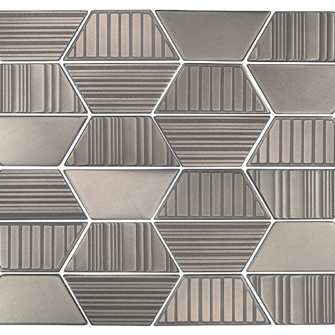 Daltile-Industrial-Metals-11-x-13-Satin-Metal-2x4-Trapezoid-Mosaic-Stainless-Steel