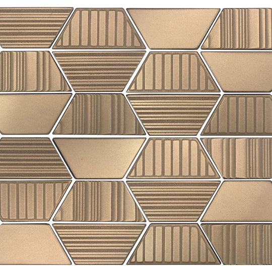 Daltile-Industrial-Metals-11-x-13-Satin-Metal-2x4-Trapezoid-Mosaic-Gold