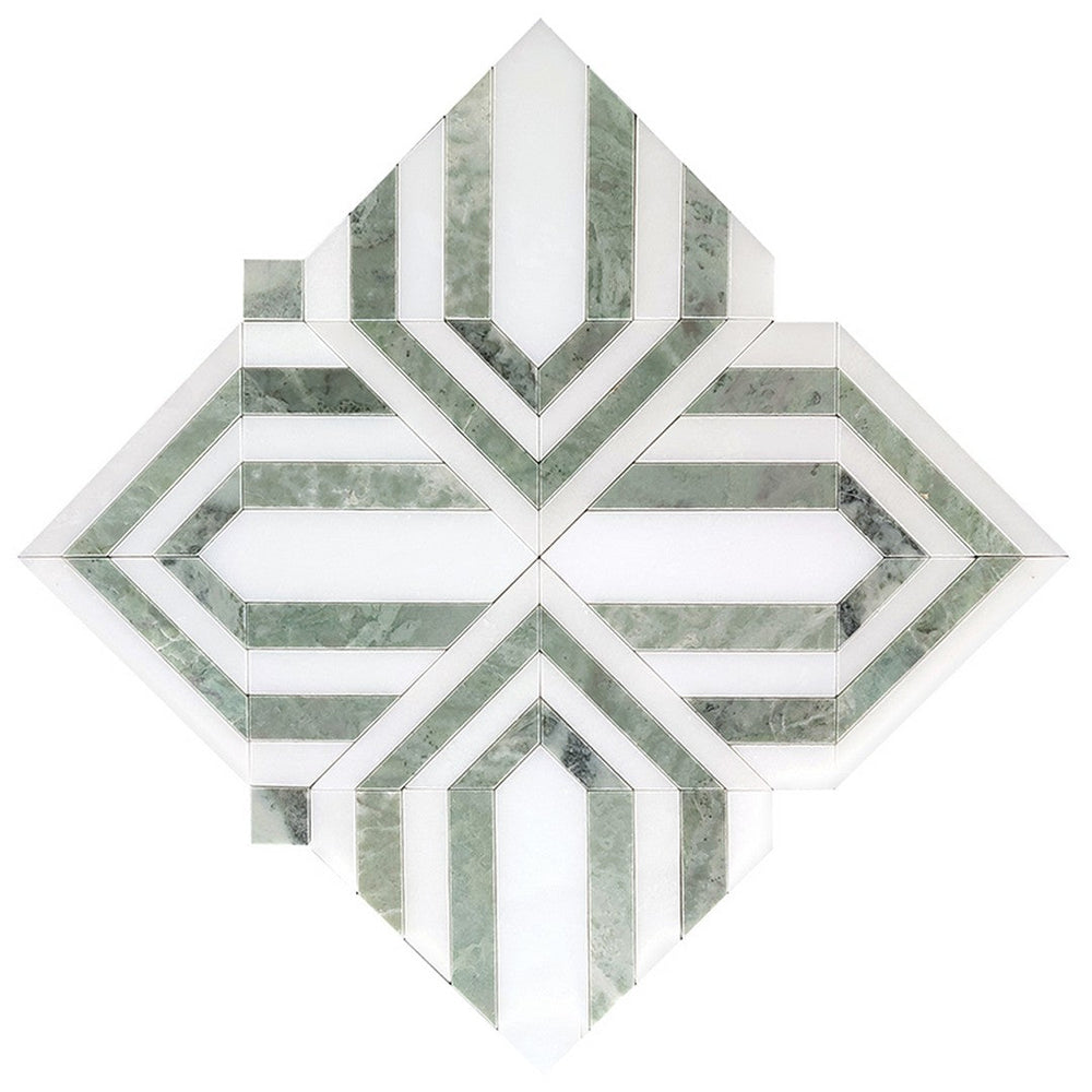 MiR Ireland 12" x 12" Polished Natural Stone Geometric Mosaic