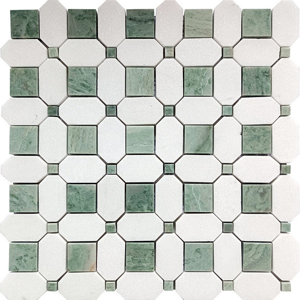 MiR Ireland 12.1" x 12.1" Natural Stone Octagon & Dot Mosaic