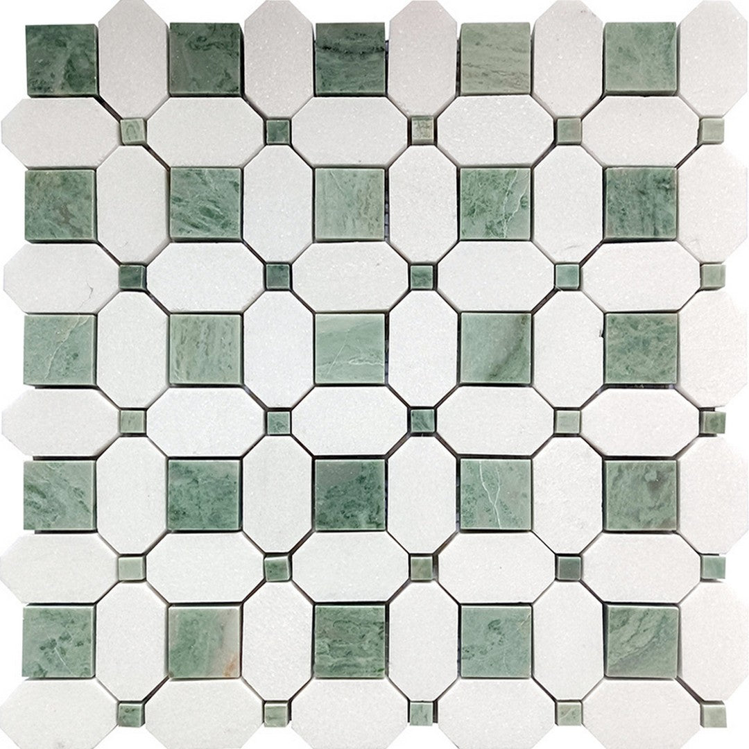 MiR Ireland 12.1" x 12.1" Natural Stone Octagon & Dot Mosaic