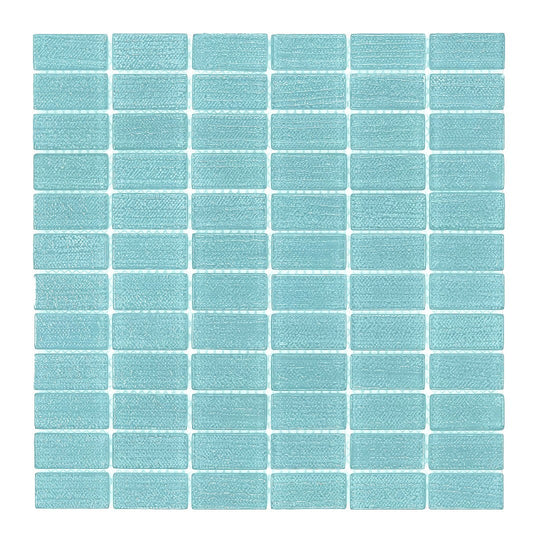 Island Stone 12" x 12" Cascade Gloss & Textured Glass 1x2" Straight Stack Mosaic