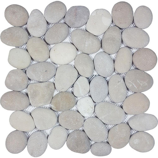Tesoro 11.25" x 10.75" Ocean Stones Natural Stone Pebble Mosaic