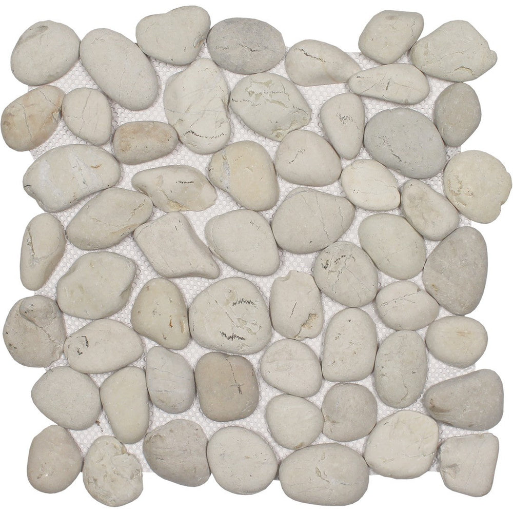 Tesoro 11.25" x 10.75" Ocean Stones Natural Stone Pebble Mosaic