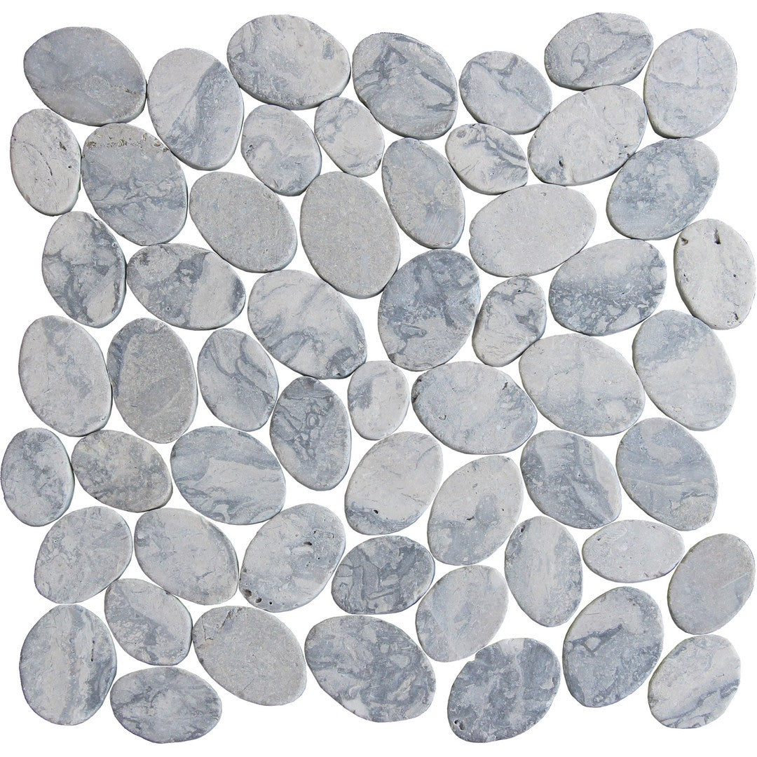 Tesoro 11.25" x 11.25" Ocean Stones Natural Stone Coin Mosaic