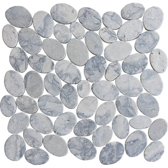 Tesoro 11.25" x 11.25" Ocean Stones Natural Stone Coin Mosaic