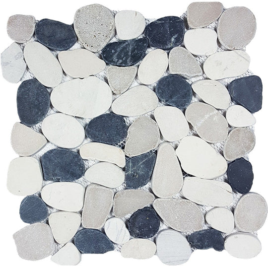 Tesoro 11" x 11" Ocean Stones Natural Stone Sliced Mosaic