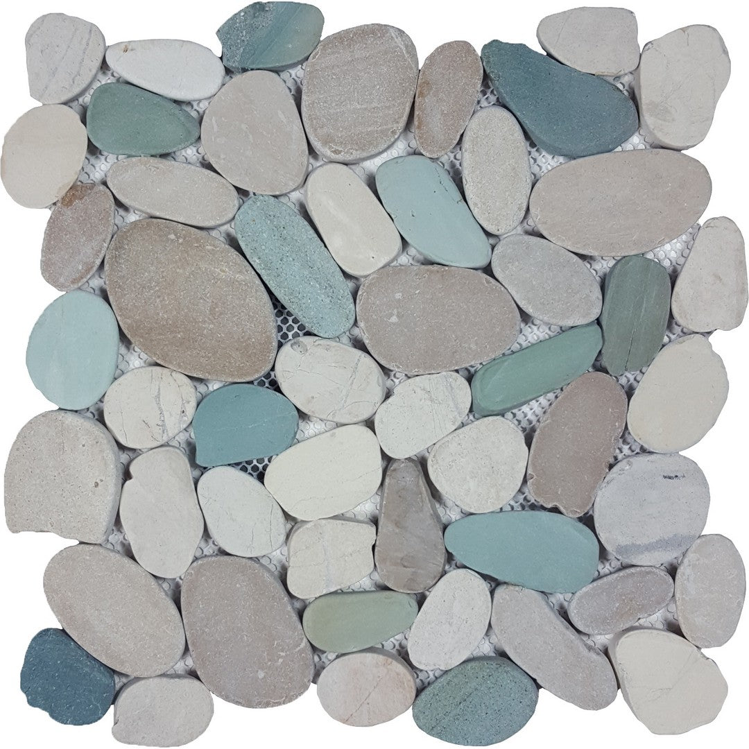 Tesoro 11" x 11" Ocean Stones Natural Stone Sliced Mosaic