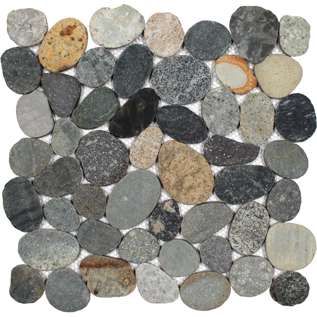 Tesoro 11" x 11" Ocean Stones Natural Stone Sliced Mosaic