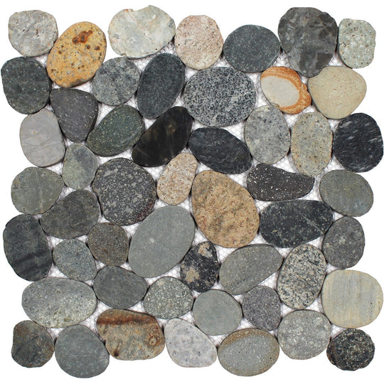 Tesoro 11" x 11" Ocean Stones Natural Stone Sliced Mosaic