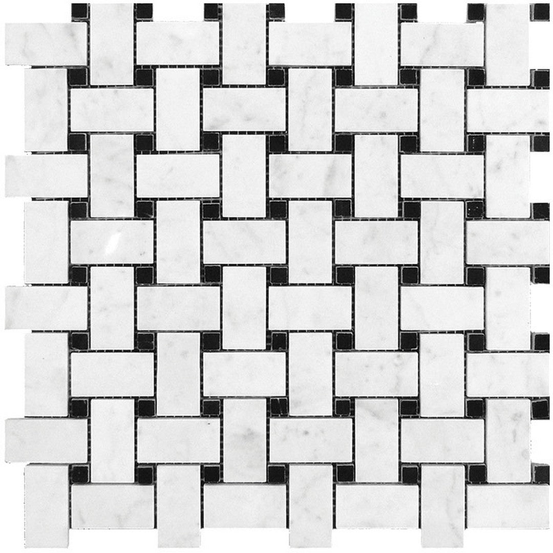 MiR Marbella 12" x 12" Polished Marble Weave Mosaic