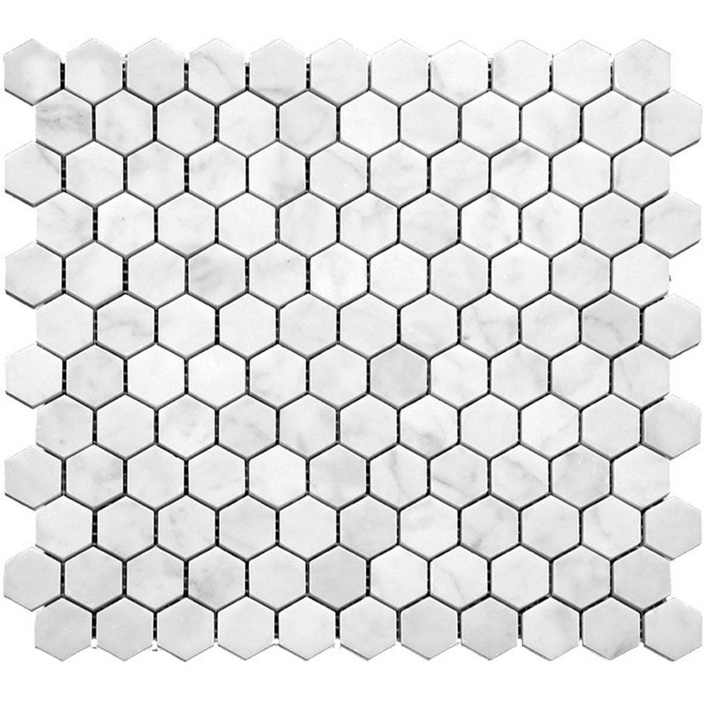 MiR Marbella 11.2" x 11.7" Honed Marble 1" Hexagon Mosaic