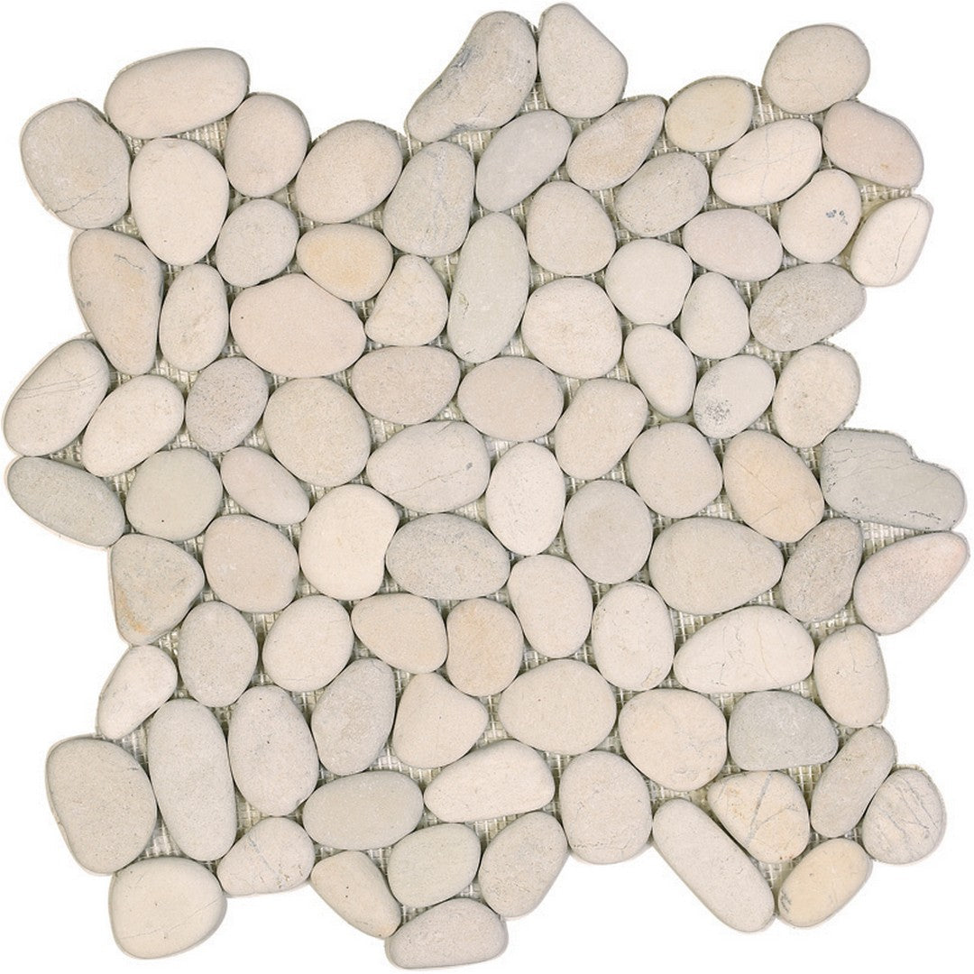 Tesoro 12.25" x 11.5" Ocean Stones Natural Stone Pebble Mosaic