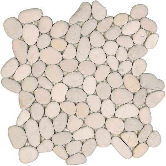 Tesoro 12.25" x 11.5" Ocean Stones Natural Stone Pebble Mosaic