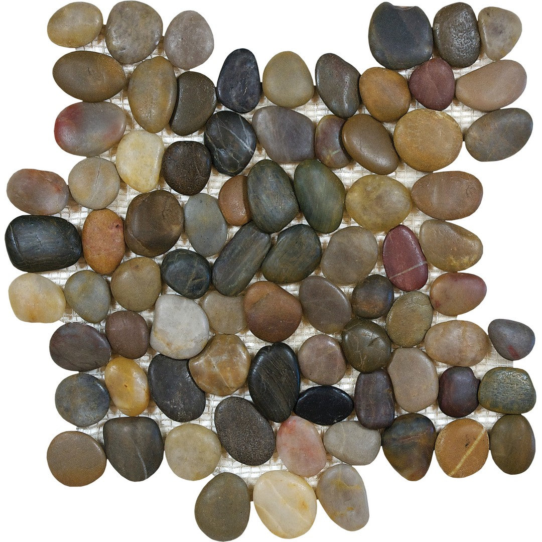 Tesoro 12.25" x 11.5" Ocean Stones Natural Stone Pebble Mosaic
