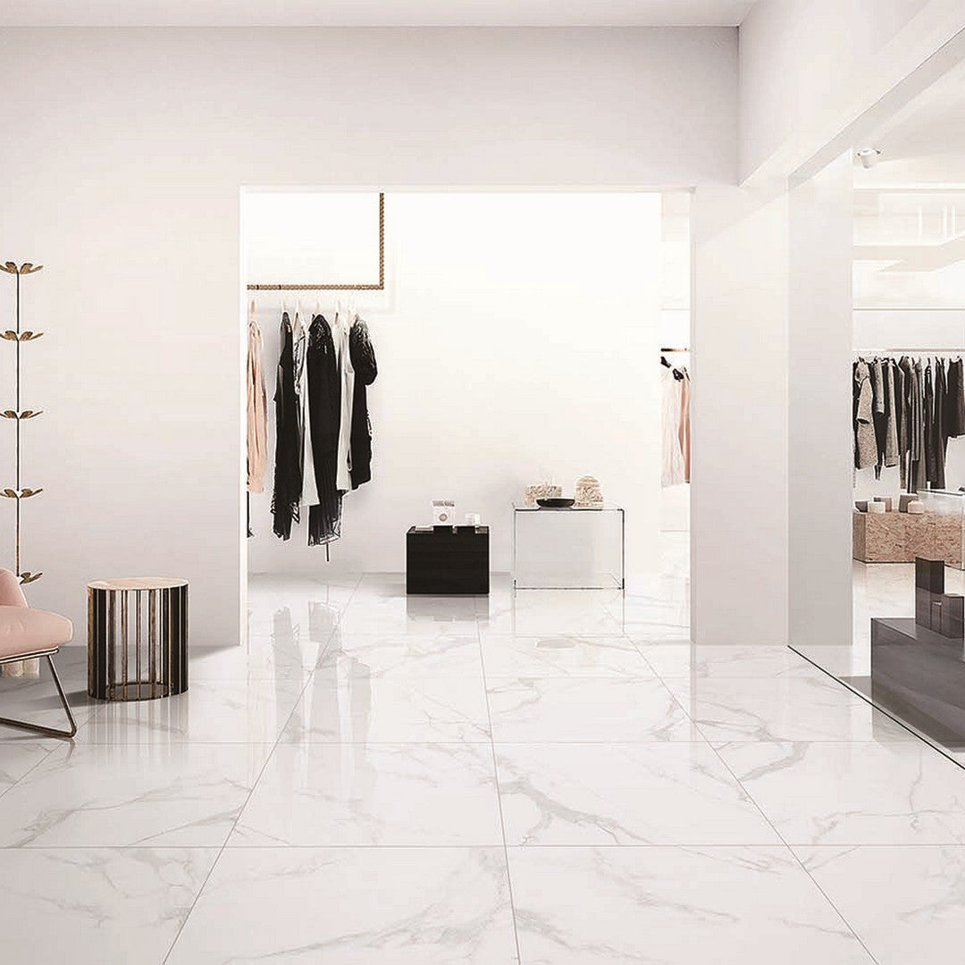 Kertiles-24-x-24-Marble-Carrara-Polished-Porcelain-Tile-Carrara