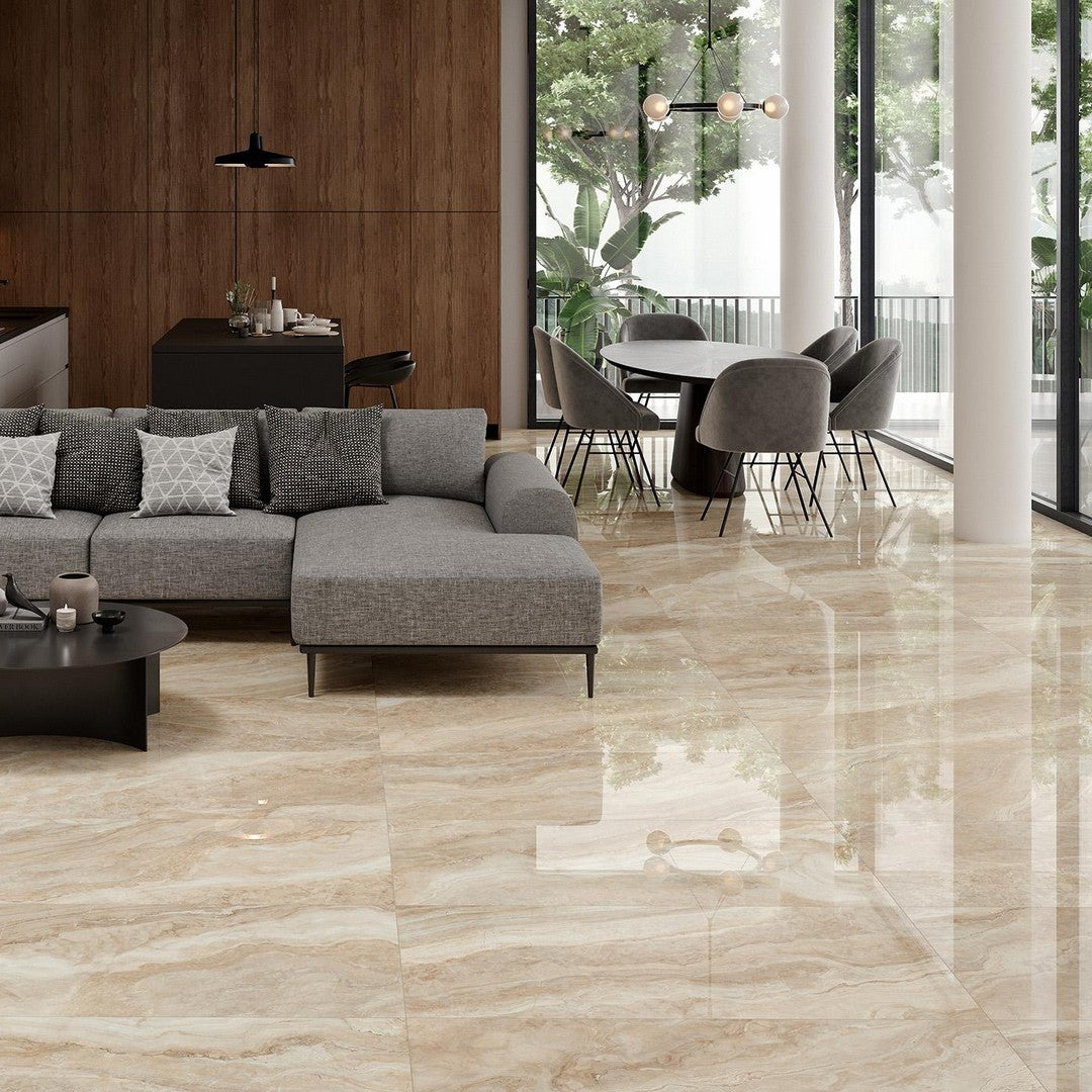 Tesoro-24-x-48-Galaxy-Rectified-Polished-Porcelain-Tile-Beige