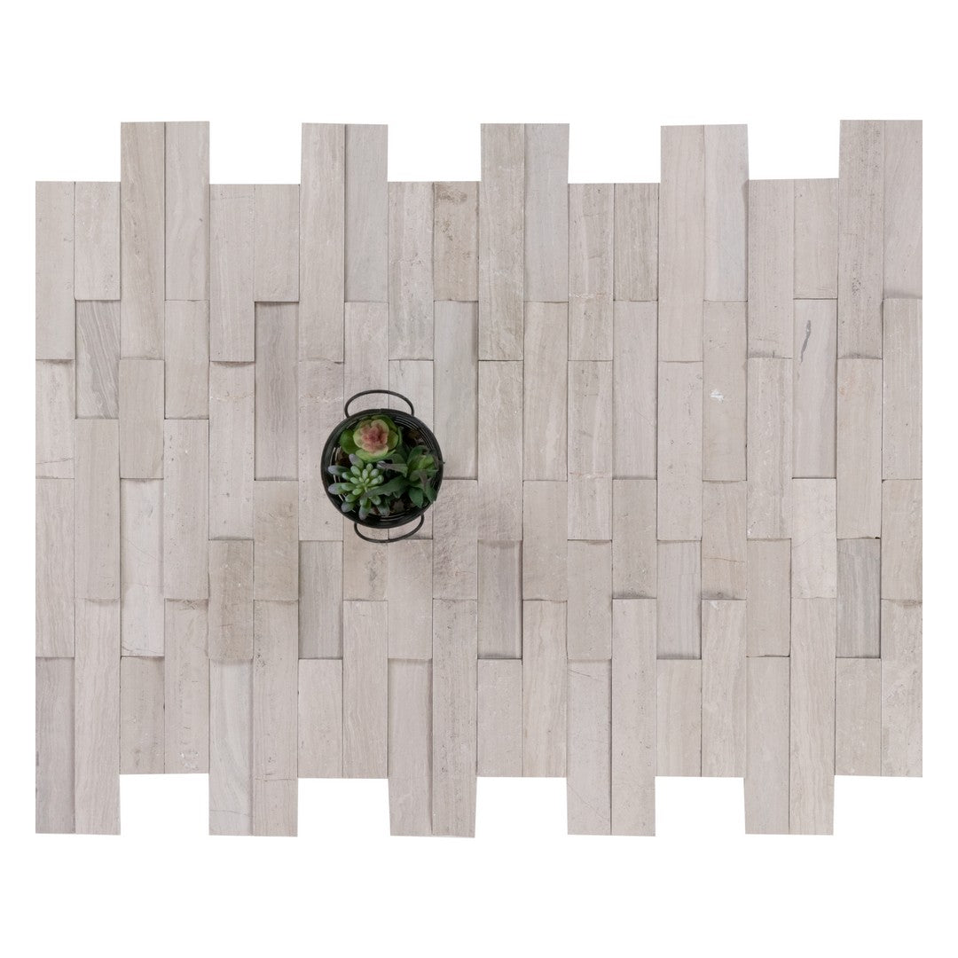 Keystone 6" x 24" Bianco Wood Natural Ledger Stone Mosaic-Bianco Wood