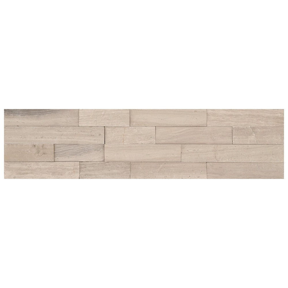 Keystone 6" x 24" Bianco Wood Natural Ledger Stone Mosaic
