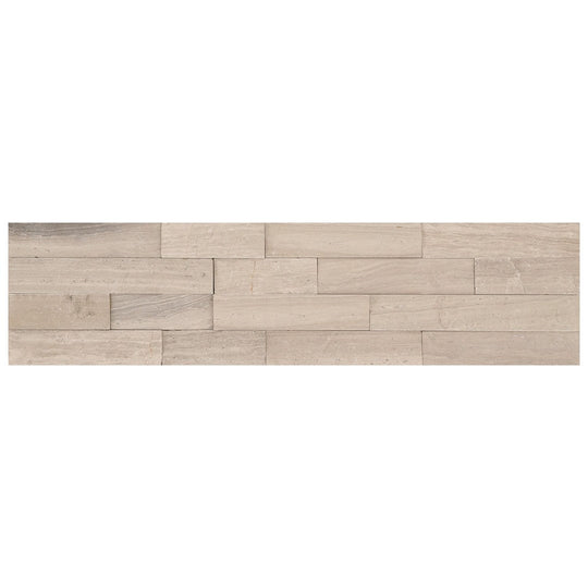 Keystone 6" x 24" Bianco Wood Natural Ledger Stone Mosaic