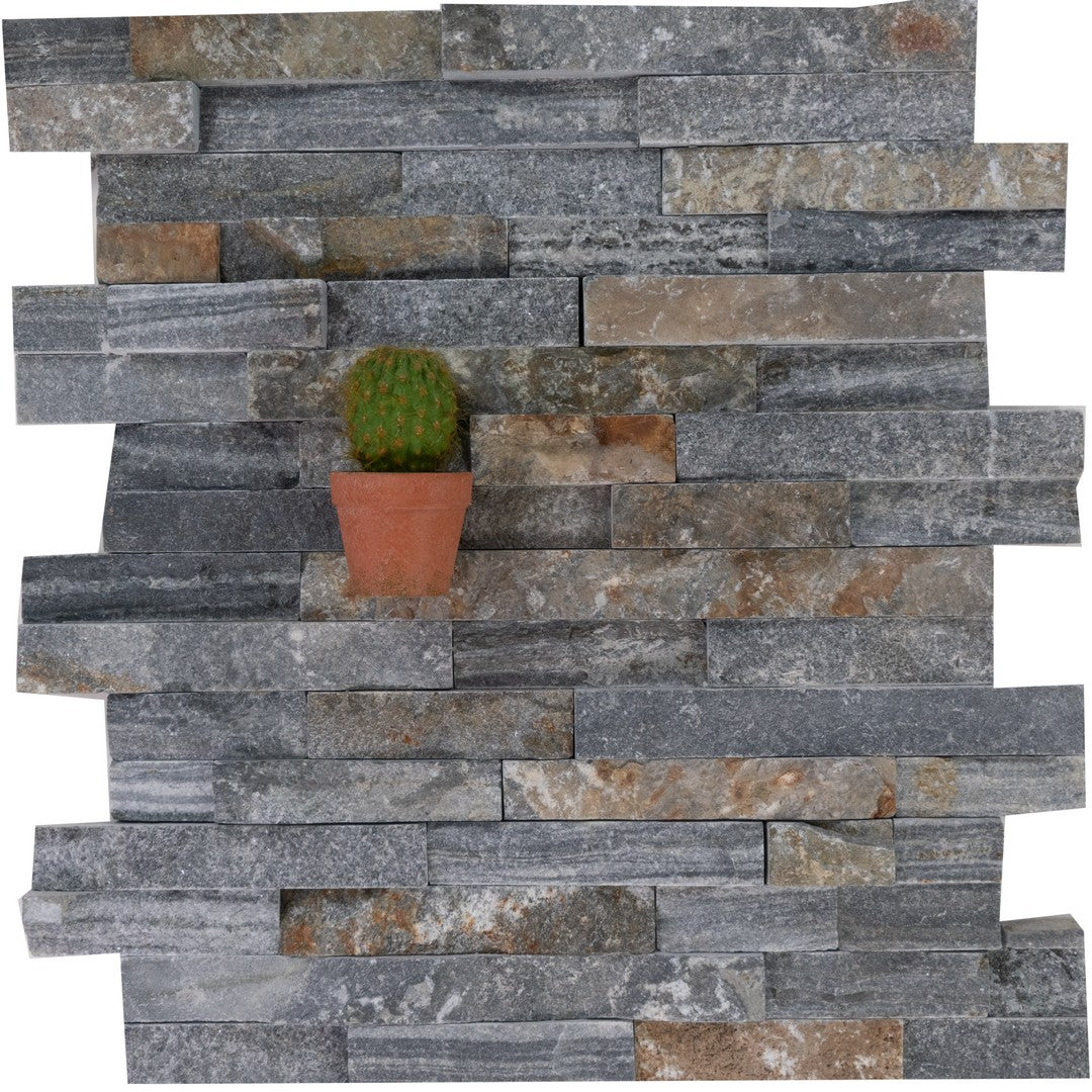Keystone 6" x 24" Copper Natural Ledger Stone Mosaic-Mountain