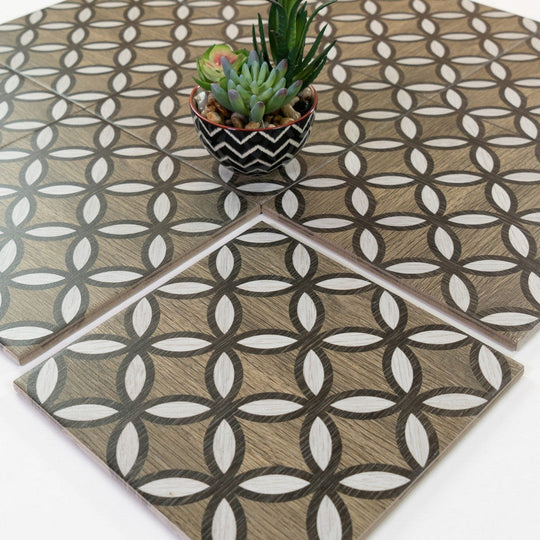 Keystone 8" x 8" Cementine Home Matte Porcelain Deco Tile-A4