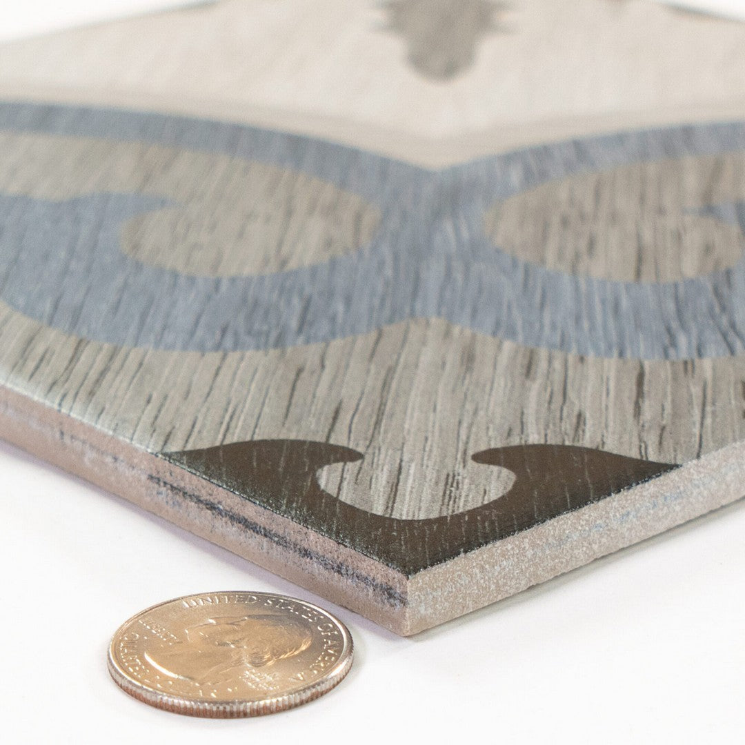 Keystone 8" x 8" Cementine Home Matte Porcelain Deco Tile-C6