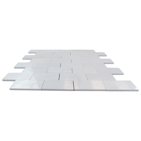 Keystone 12" x 12" Dolomite Polished Marble Brick 3x6" Mosaic-Bianco
