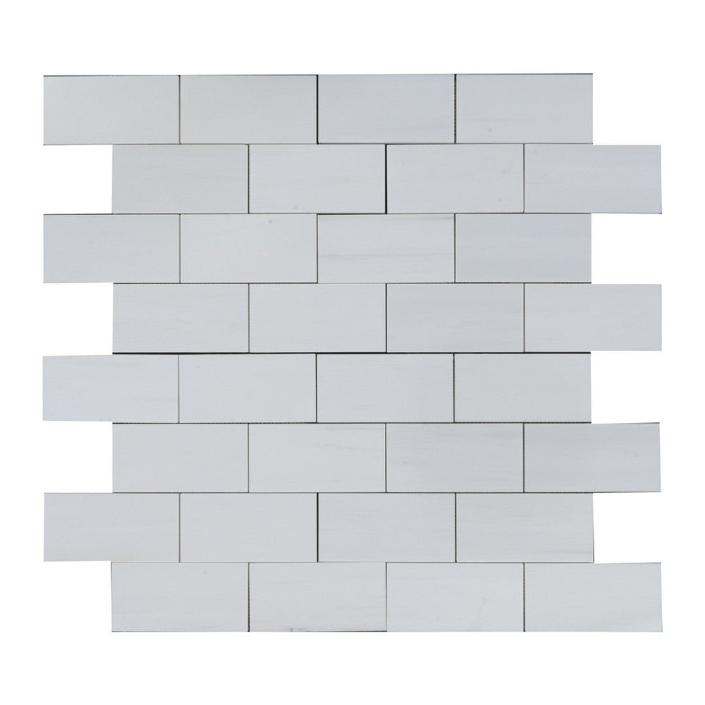 Keystone 12" x 12" Dolomite Polished Marble Brick 3x6" Mosaic