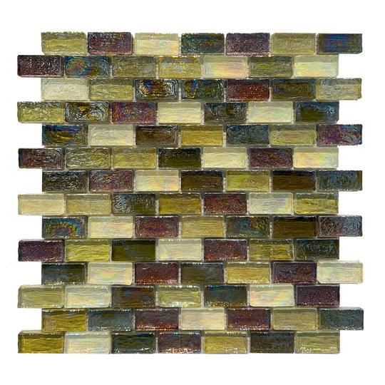 Keystone 12" x 12" Luster Glass 1x2" Mosaic