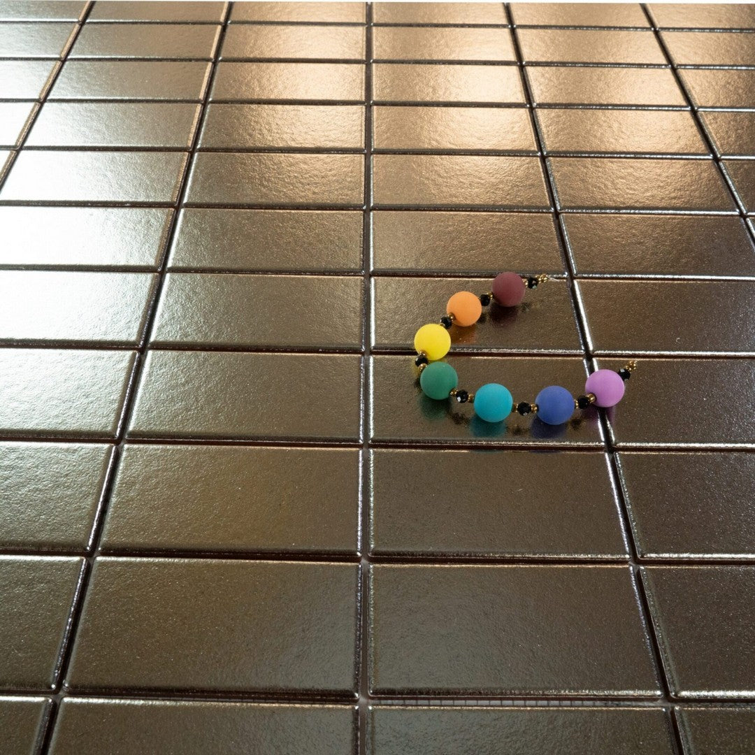 Keystone 12" x 12" Metallica Matte Porcelain Mosaic-Alluminio