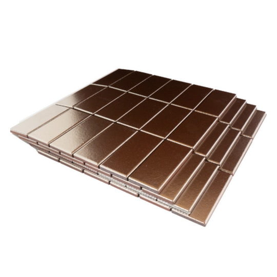 Keystone 12" x 12" Metallica Polished Porcelain Wall Mosaic-Bronze